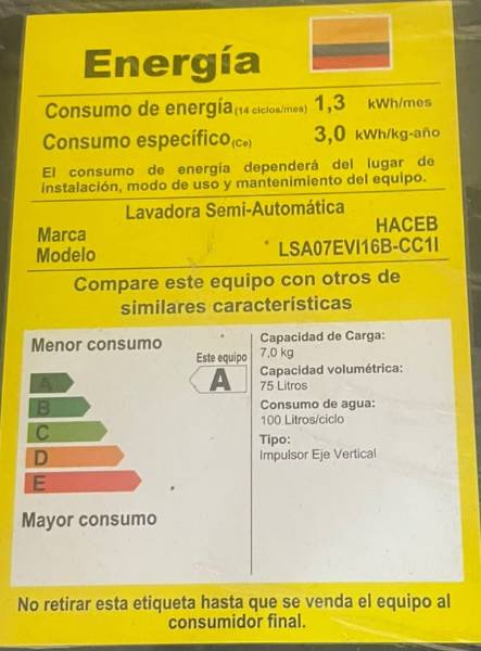 Lavadora Haceb 7 kilos-Semiautomatica — foto 2