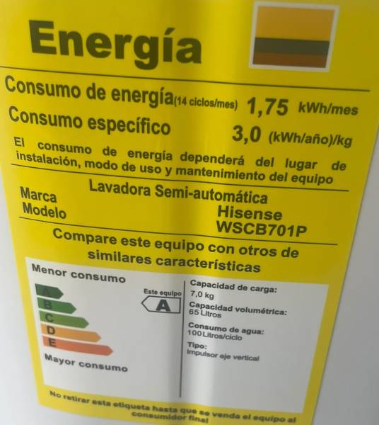 Lavadora Hisence 7 kilos -Semiautomatica — foto 2