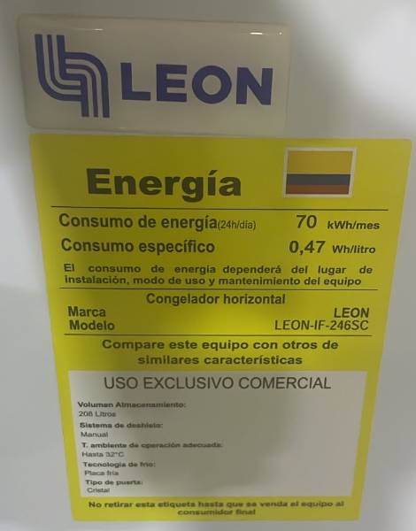 Congelador Leon 220 L- Tapa Vidrio — foto 2