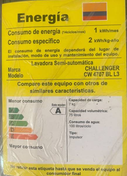 Lavadora Challenger 7 kilos-Semiautomáticas — foto 2