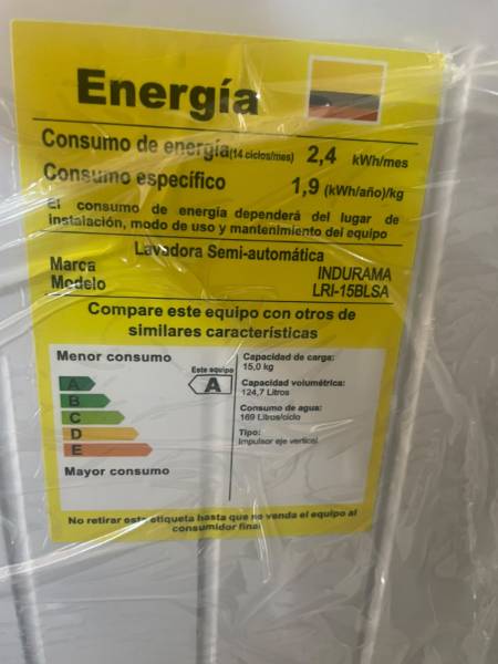 Lavadora Indurama 15 Kilos- Semiautomatica — foto 3