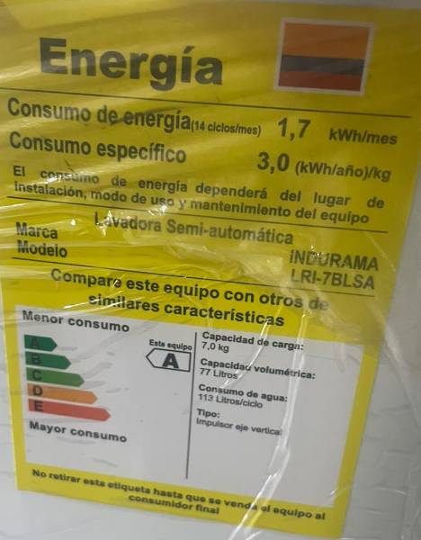 Lavadora Indurama 7 Kilos-Semiautomatica — foto 3
