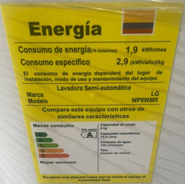 Lavadora LG 8 Kilos-Semiautomatica — foto 2