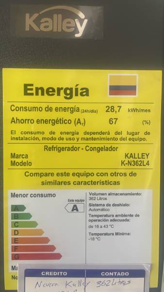 Nevera Kalley 362L Diseño de 4 puertas tipo europeo — foto 3