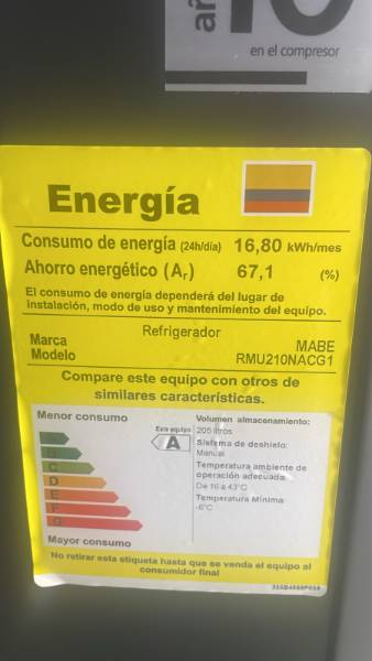 Nevera convencional Mabe Frost de 211 litros — foto 2