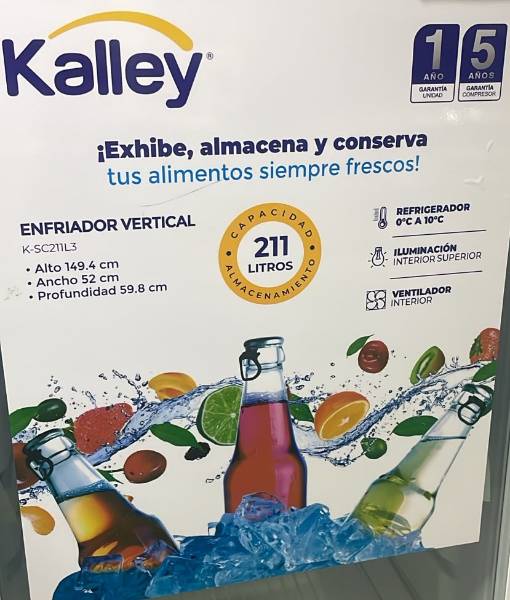 Vitrina Kalley Enfriador Vertical 211 Litros — foto 2