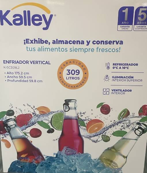 Vitrina Kalley  Enfriador Vertical 309 litros — foto 2