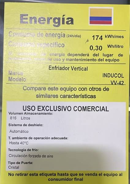 Vitrina Inducol Vertical Refrigeradora  816 Litros — foto 2